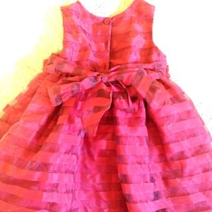 Pretty red party dress with roses and taffeta nett